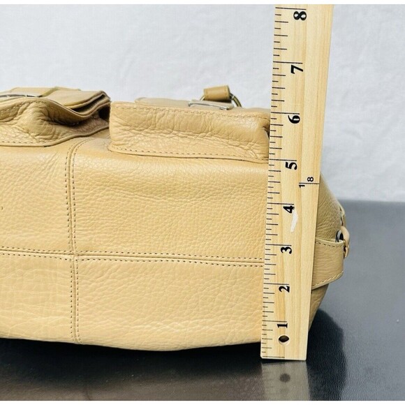 Naturalizer Tan Pebble Grain Leather Handbag Double Front Pockets 12"x5"x6" - Picture 13 of 15